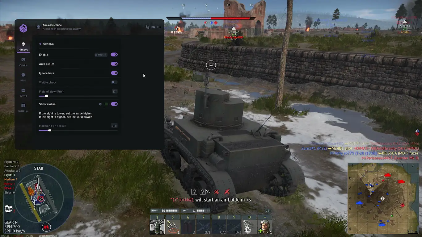 Screenshot 17 do cheat War Thunder Authority para War Thunder